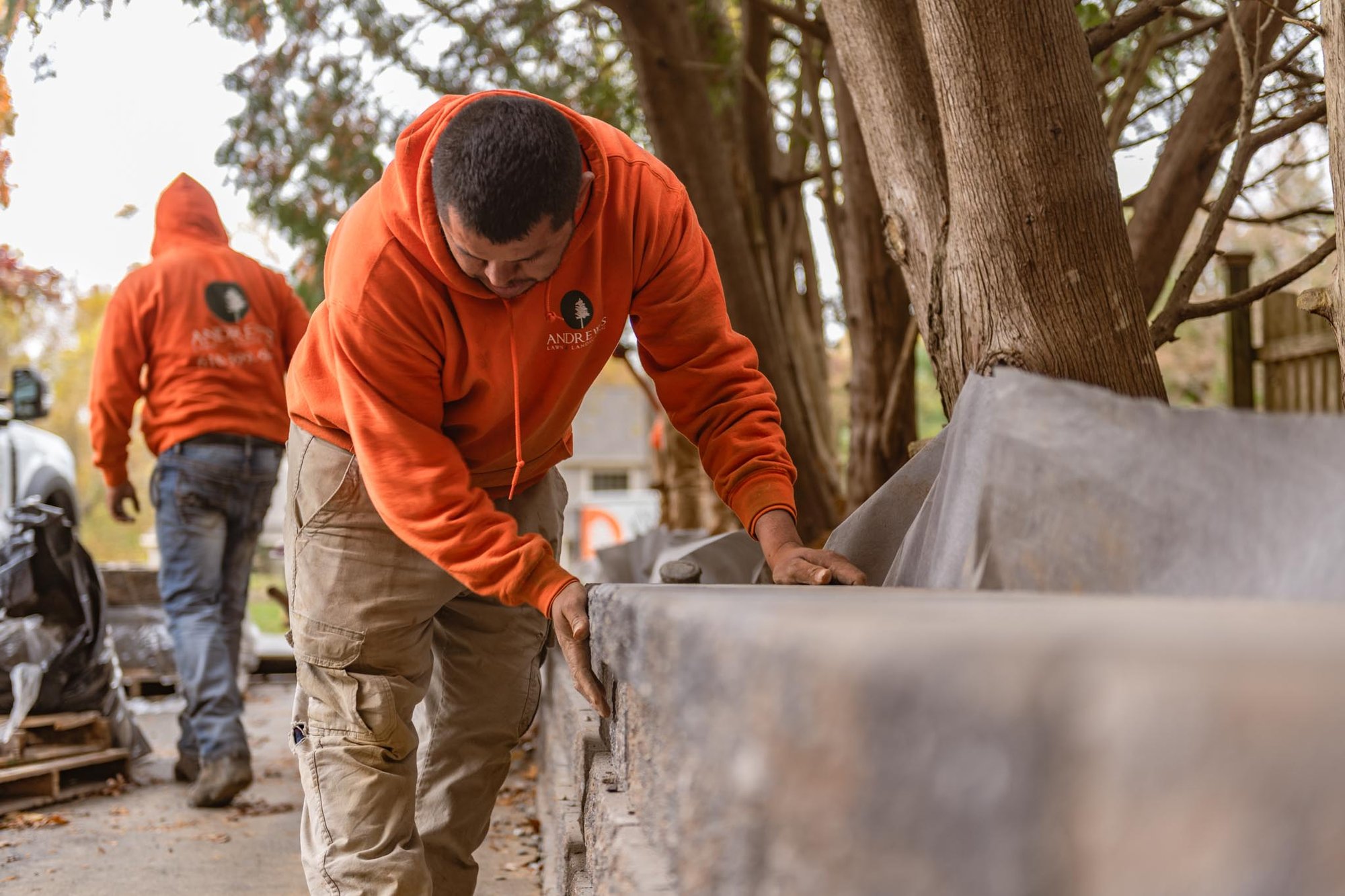 Retaining wall, commercial landscape construction, design build