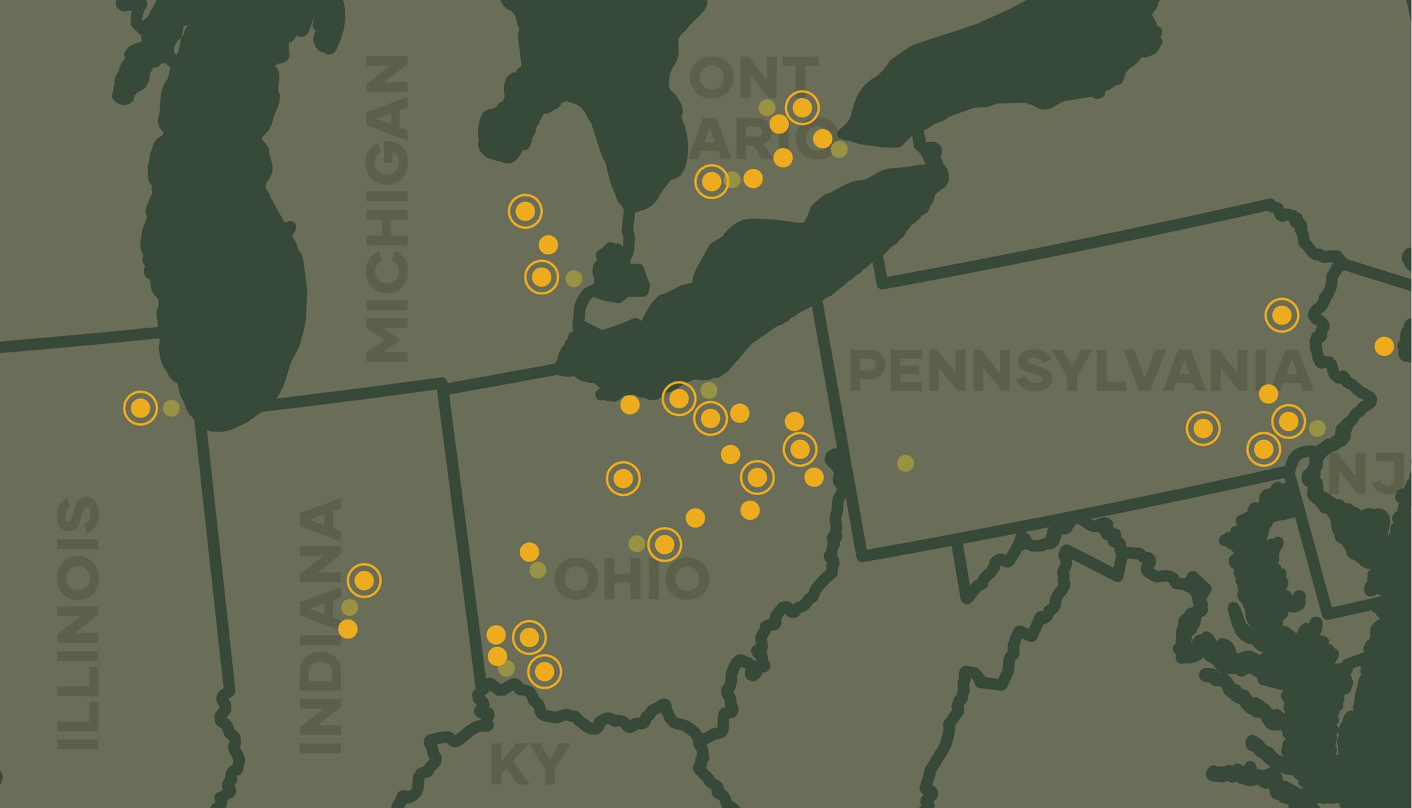 Schill Landscape Collective Great Lakes and Mid-Atlantic branch map
